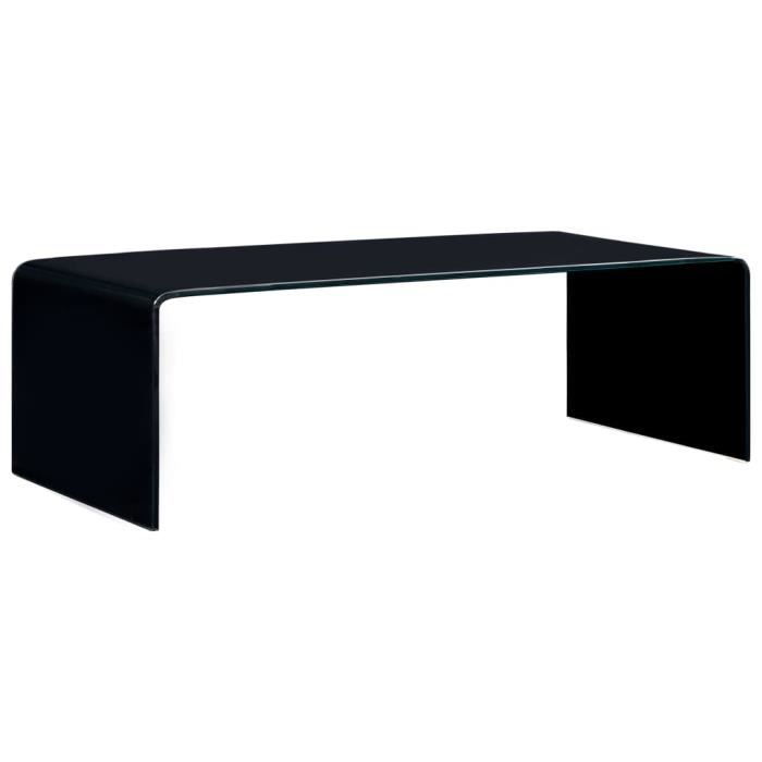 table basse noir pop - market 98 x 45 x 31 cm verre trempé