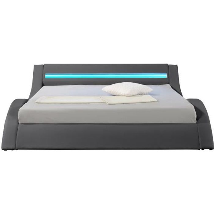 Hypnia Lit Design Led Gris 160 X 200 Cm Achat Vente Structure De Lit Lit Design Led Gris 160 X 2 Cdiscount
