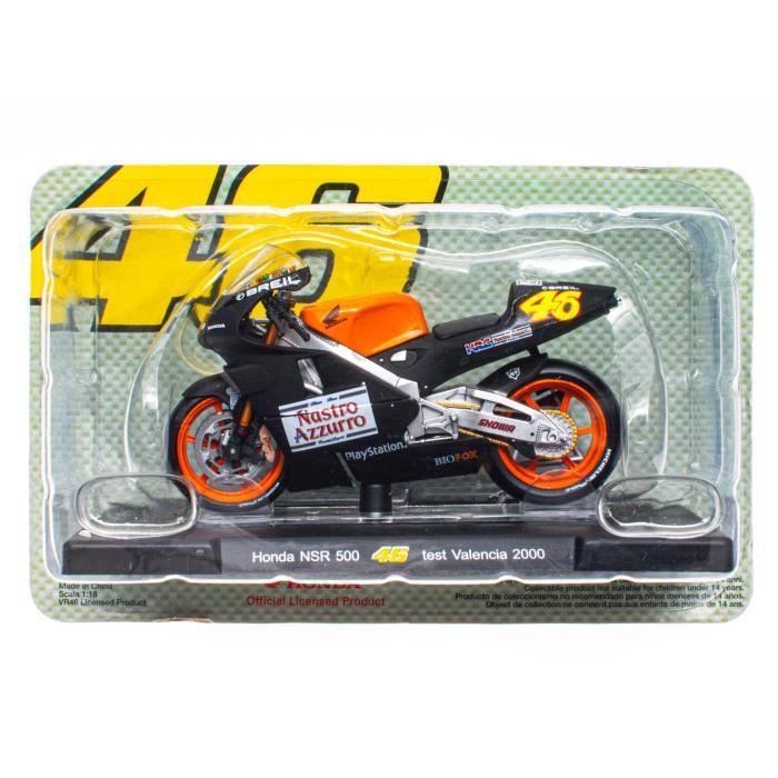 Véhicule miniature - Moto 1:18 de The Doctor Valentino Rossi 46,  reproduction Honda NSR 500 - test Valencia 2000 - VR034 - Cdiscount Jeux -  Jouets