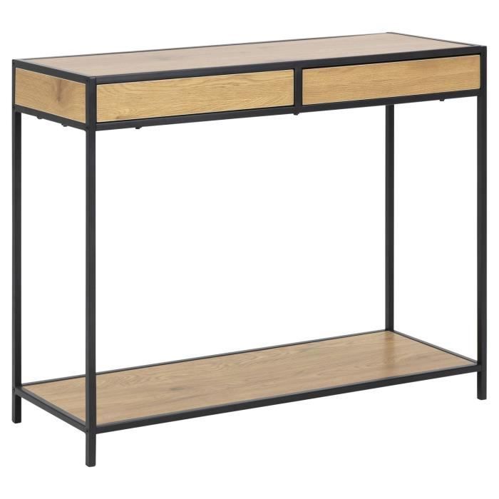 Console Rangement Rustique Console Entrée Ramon En Pin Massif | 3 Tiroirs Étagère - 122x73x32cm - Gris Et Naturel IDIMEX Ramon