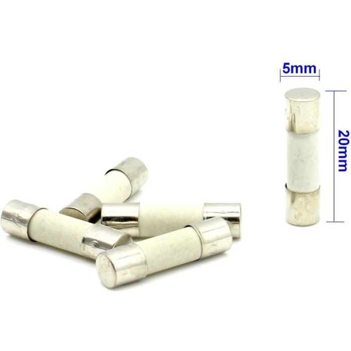 5x Fusibles Verre 5x20mm - Rapide 0.3A / 250V - Lot De 5 Pièces - Pour Électronique Et Électricité