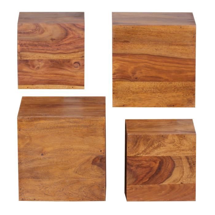 FineBuy palissandre bois étagère murale Ensemble de 4 panneaux muraux de 25 cm et 20 cm Nouvelles