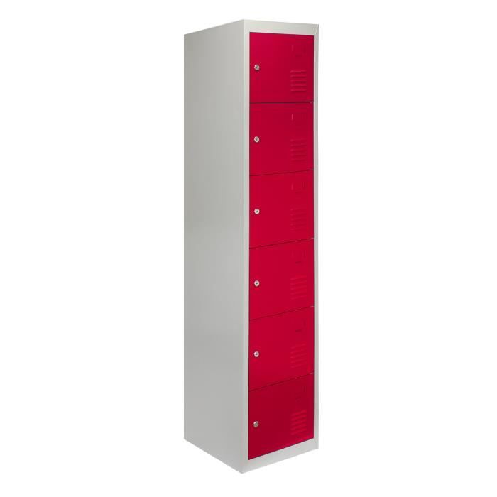 Casier 6 Portes Metal Rangement Acier Salle De Sport Verrouillable