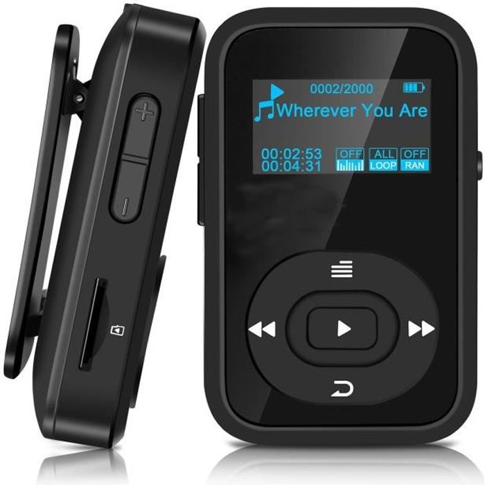 Mini Lecteur MP3 Sportif Bluetooth 4.0 avec Pince 8G 30 Heures de Lecture  Baladeur Sport de Musique 【Radio FM Via Bluetooth】 - Cdiscount TV Son Photo