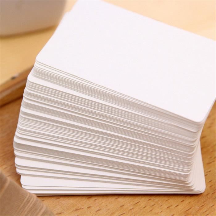 Lot de 100 cartes vierges à message en papier pour cartes de visite cadeaux  petits blocs-notes (blanc) - Cdiscount Beaux-Arts et Loisirs créatifs