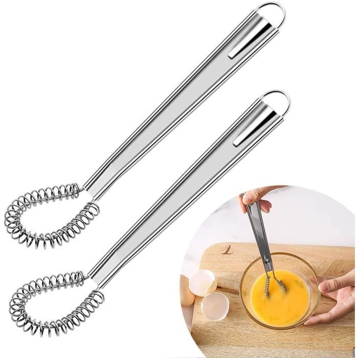 Ustensiles en acier inoxydable Mini fouet Batteur à main levée mousseur à lait Foamer moussant crémeux Café Mitigeur Printemps Sauce blender Accessoires de Cuisine, Lot de 2 Ustensiles en acier inoxydable Mini fouet Batteur à main levée mousseur à lait Foamer moussant crémeux Café Mitigeur Printemps Sauce blender Accessoires de Cuisine, Lot de 2