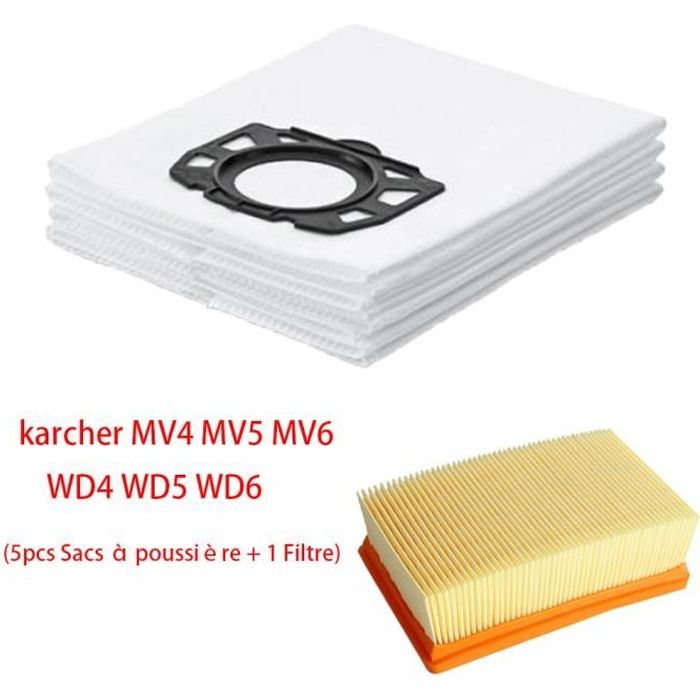 Karcher Wd6 Sac Pour Aspirateur Karcher Lot De 10 Sacs Pour