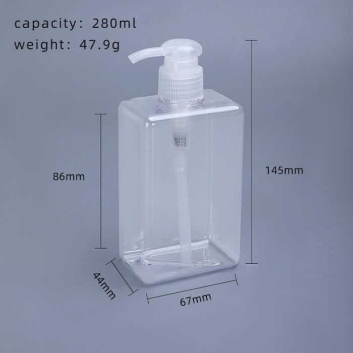 Lot De 3 Bouteilles Pompe Shampoing 1L - Flacons Vides Plastique 1000ml Transparents Avec Pompe Verrouillable