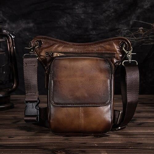 Sac Banane En Cuir Marron/noir LTG PRO - Sangle Réglable - Imperméable - Neuf Avec étiquettes