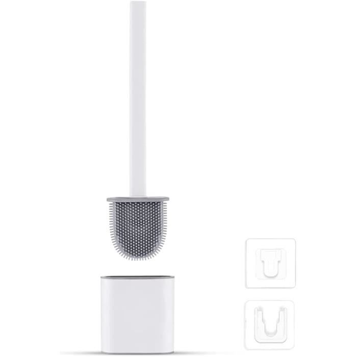Accessoire De Salle Bain - Brosse Wc Silicone Plate- Toilette Supports Anti-Goutte Antibactérienne Balayette