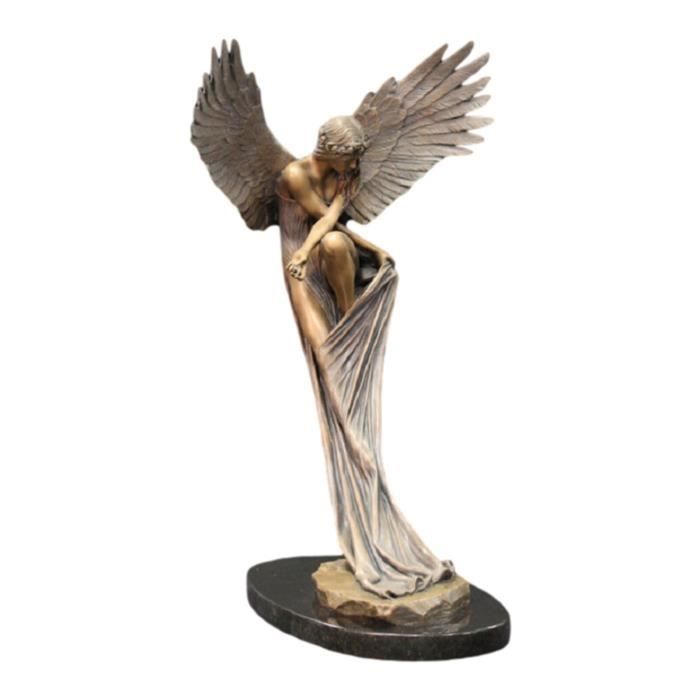 Duokon Statuette ange en résine, figurine d'ange priant, décoration en