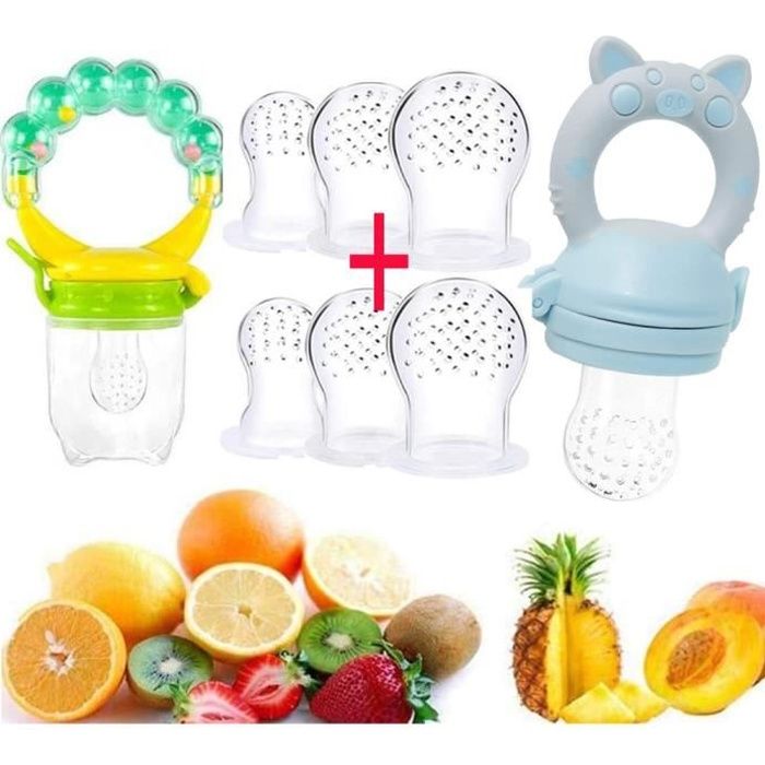 4pcs aliments pour bébés chargeur de fruits frais sucette ensemble dispositif dalimentation de complément alimentaire pour bébé 4pcs hibou 