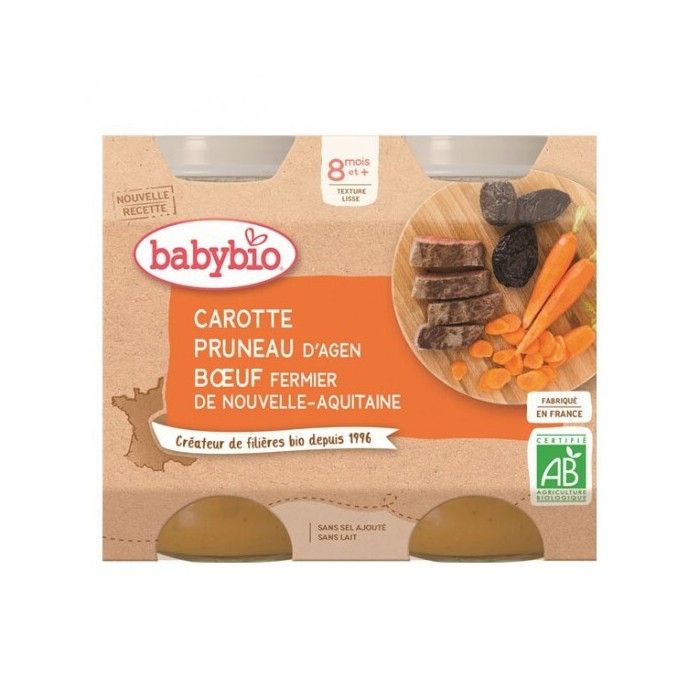 Petit Pot Bebe Carotte Pruneau Boeuf Fermier 2x 0gr Babybio Achat Vente Plats Cuisines Petit Pot Bebe Carotte Pruneau Boeuf Fermier 2x 0gr Babybio Cdiscount