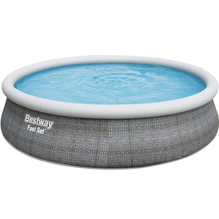 Kit Piscine hors sol autoportante BESTWAY - Fast Set - 457 x 107 cm - Ronde (Livrée avec pompe de fi