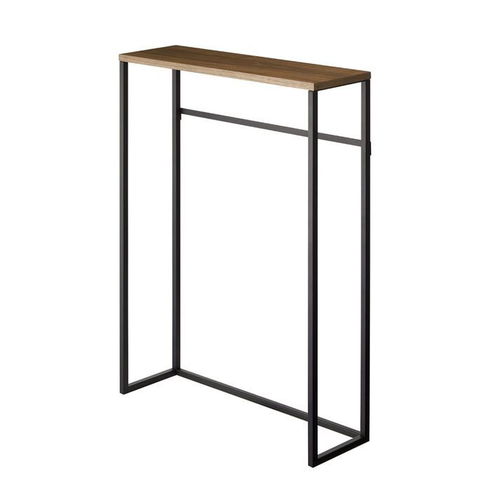 YAMAZAKI - Console dentrée métal et bois - L60 cm - Noir
