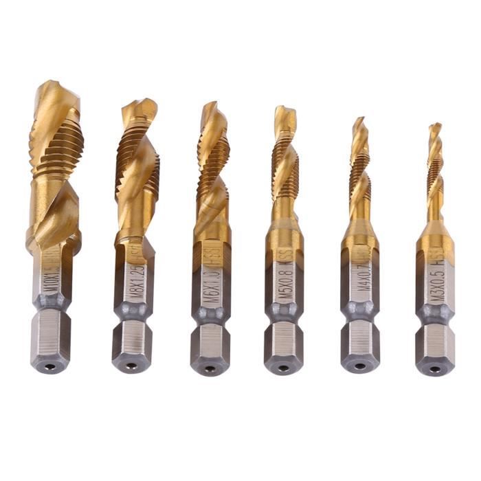 QUARKZMAN - Taraud Métrique M1.4 X 0.3 Mm H2 Revêtu Titane - Acier Rapide, 3 Rainures Droites - Pour Horlogerie, Bricolage Précis
