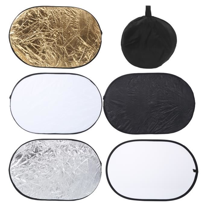 Sac Photographe Lens-Aid Réflecteur Pliable 3 En 1 Pour Studio Photo : Tableau De Bord Pour éclaircir, Contraster Et éclairer En Blanc, Noir, Argent