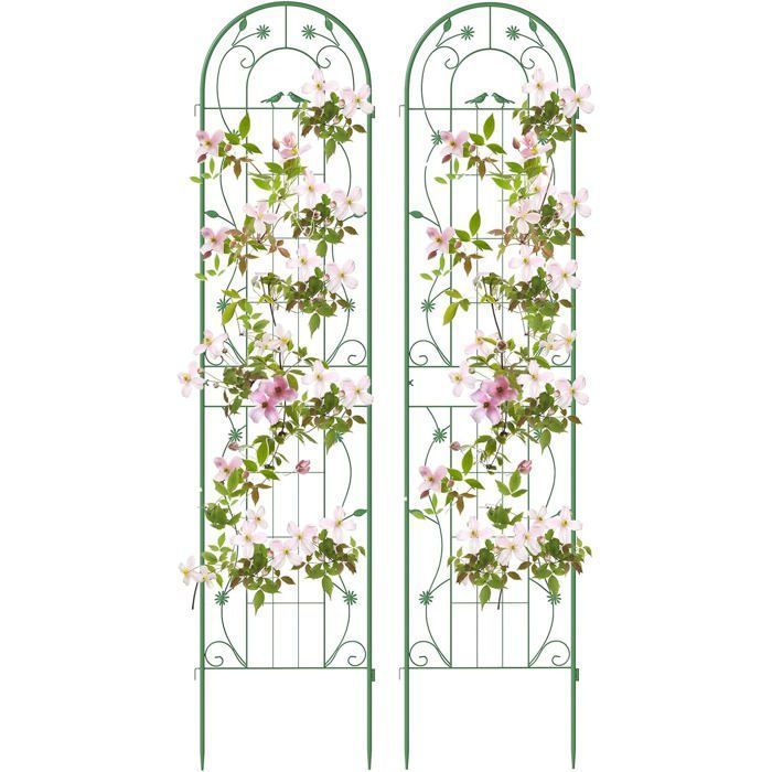Treillis à Roses En Métal - Lot De 2 - Hauteur 170 Cm - Noir Revêtu Plastique - Pour Plantes Grimpantes (roses, Clématites, Jasmin…) - 3