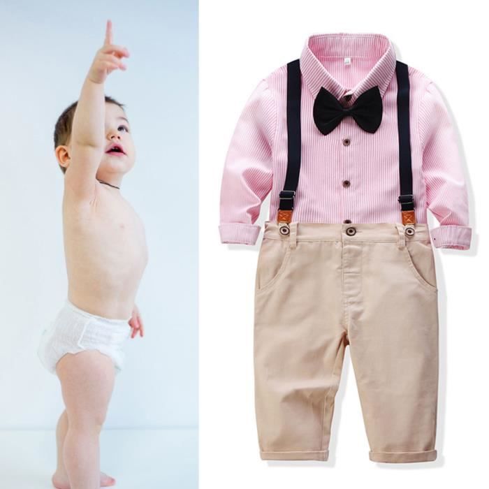 Ensemble de vetements pour bebe garcon rose 70cm LON Cdiscount