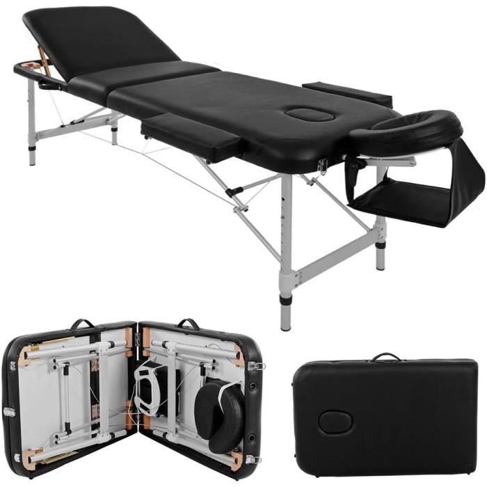Table De Massage Portable Pliante En Aluminium - 3 Zones, Livrée Avec Sac