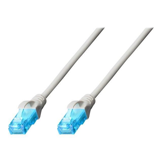 DIGITUS Câble LAN Cat 5e - 30m - RJ45 Câble réseau - U/UTP Non blindé - Compatible Cat-6 & Cat-5 - Gris