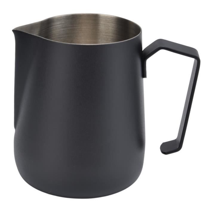 Pichet à Lait Inox 600 Ml Avec Couvercle – Dioche, Mousseur Café Latte, Acier 201 Anti-Goutte, Usage Chaud & Froid