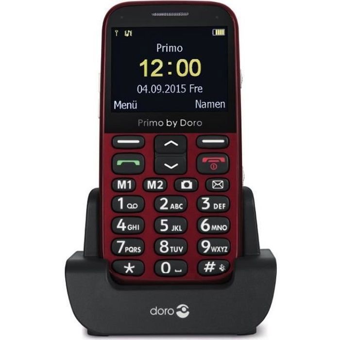 Vente T&eacute;l&eacute;phone portable Doro Primo 366, Barre, SIM unique, 5,84 cm (2.3"), 0,3 MP, 1000 mAh, Rouge pas cher