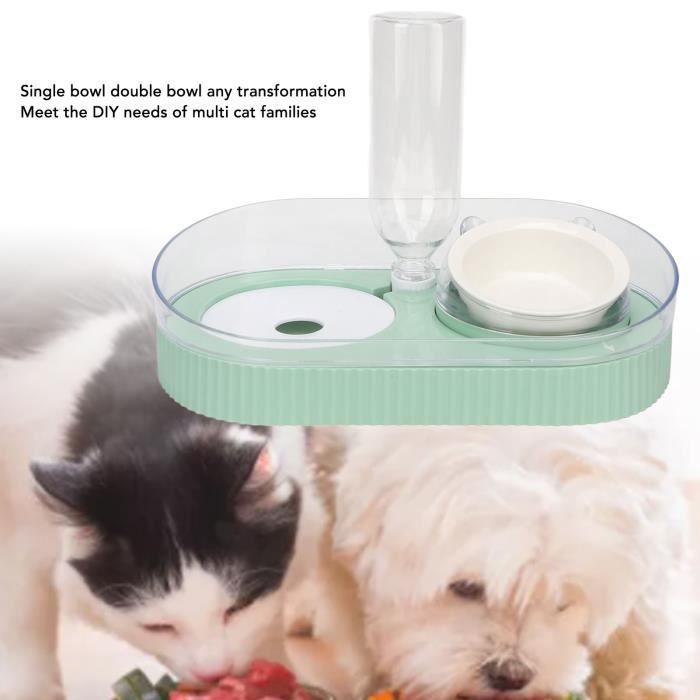 2 Bols Pour Votre Chat - Bol En Céramique Blanche, Grand Pour L'eau Et La Nourriture - Gamelle - Distrieur Pour Chat