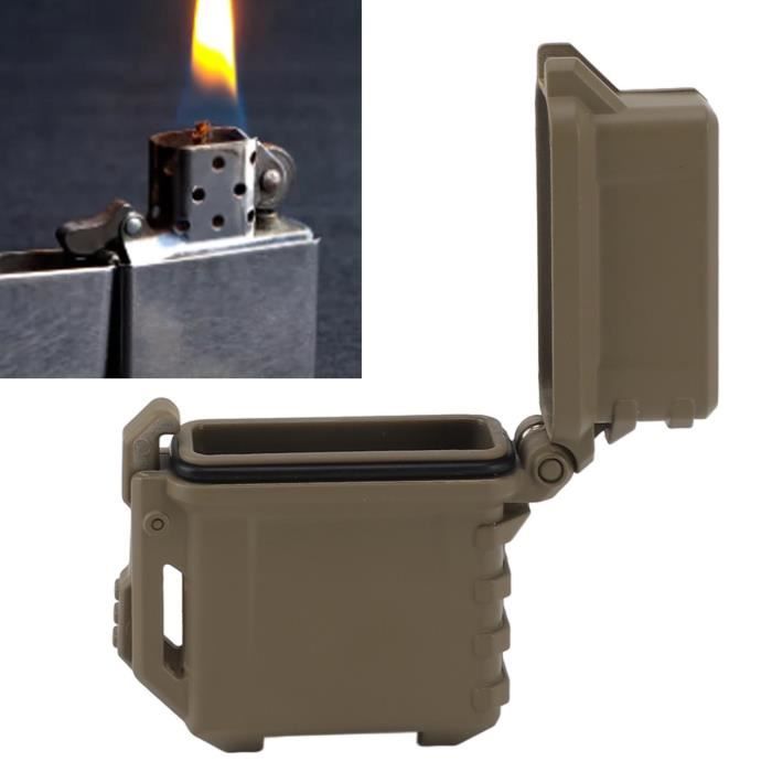 Étui De Rangement Pour Briquet – Nylon + Fibre, 60x55x20 Mm, Robuste, Antichaleur, Avec Mousqueton, Pour Camping Et Randonnée (briquet Non Inclus)