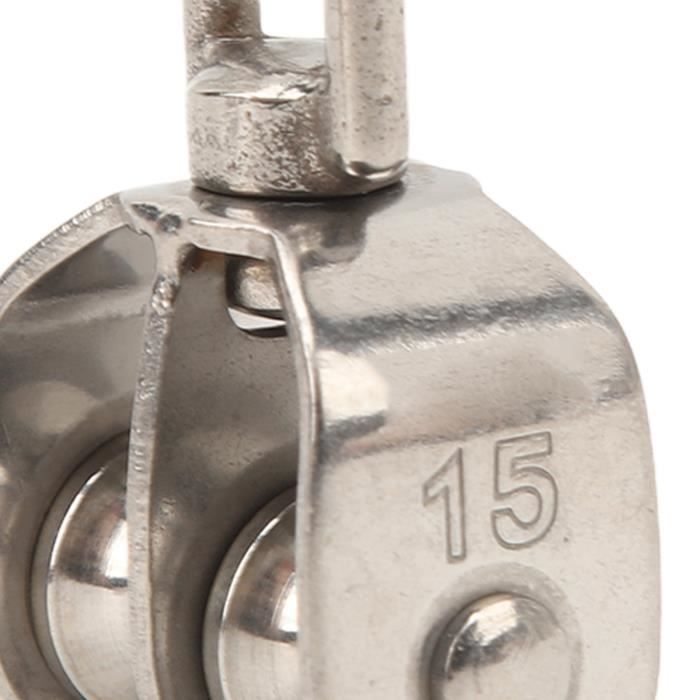Lot De 6 Poulies Simple En Acier Inoxydable 304 - M32 - Capacité 250kg - Pour Levage, Cordage