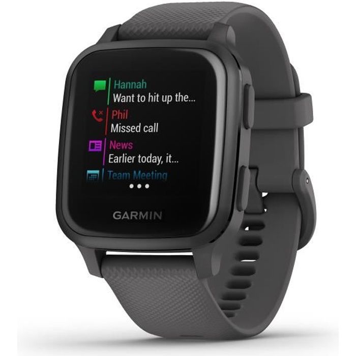 GARMIN Venu Sq - Montre GPS de sport connectée santé et bien-être - Gray - Bracelet gris