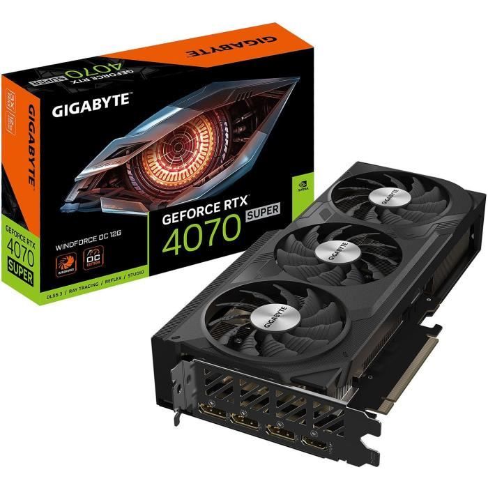 Carte Graphique – GIGABYTE – GeForce RTX 4070 SUPER WINDFORCE OC 12G