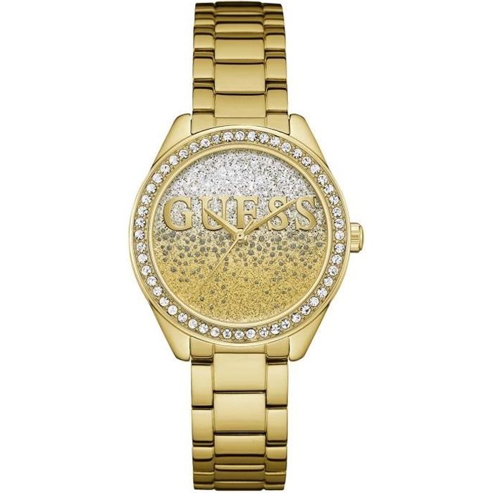 montre guess ladies trend en acier dore cdiscount bijouterie