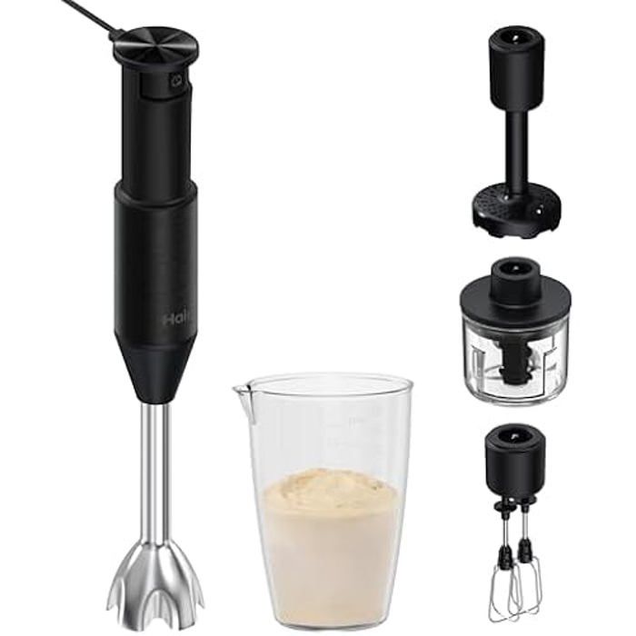 Mixeur Plongeant HAIER I Master Série 5 4 en 1 Lames à Double Puissance Vitesse Variable