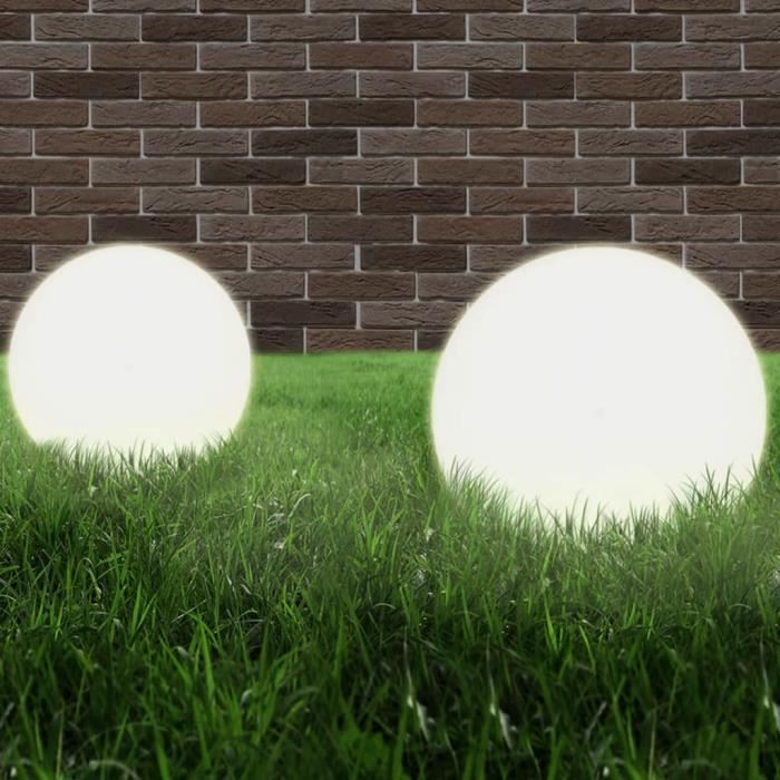 Festnight Lampe A Led Rond En Forme De Boule De Jardin 2 Pcs Lampe