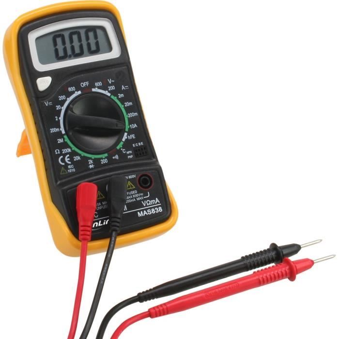InLine® Multimètre, avec sonde de température et mesure du transistor -  Cdiscount Bricolage