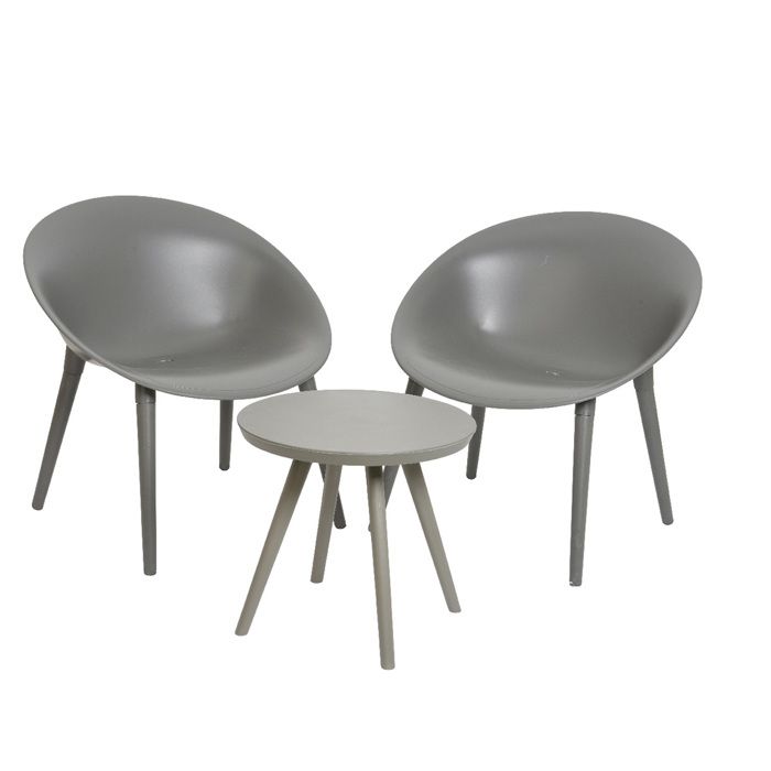 Salon de jardin en plastique Marbella Anthracite - Jardideco