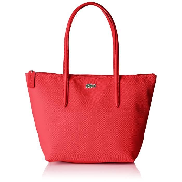 Lacoste Sac Cabas Cuir Femme Bandouliere Rose Virtual Pink 14.5x24.5x23.5 cm W x H x L Cdiscount Bagagerie Maroquinerie