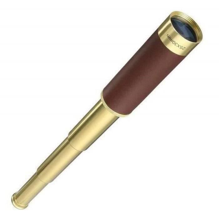 Télescope Pirate Rétro 25x30 - Longue Vue Monoculaire Zoomable - Style Vintage Pour Enfants Et Adultes