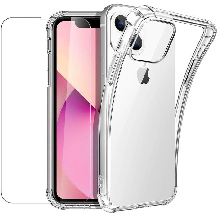 Coque Silicone Transparente + Verre Trempé Pour IPhone 13 - Marque Little Boutik, Neuve