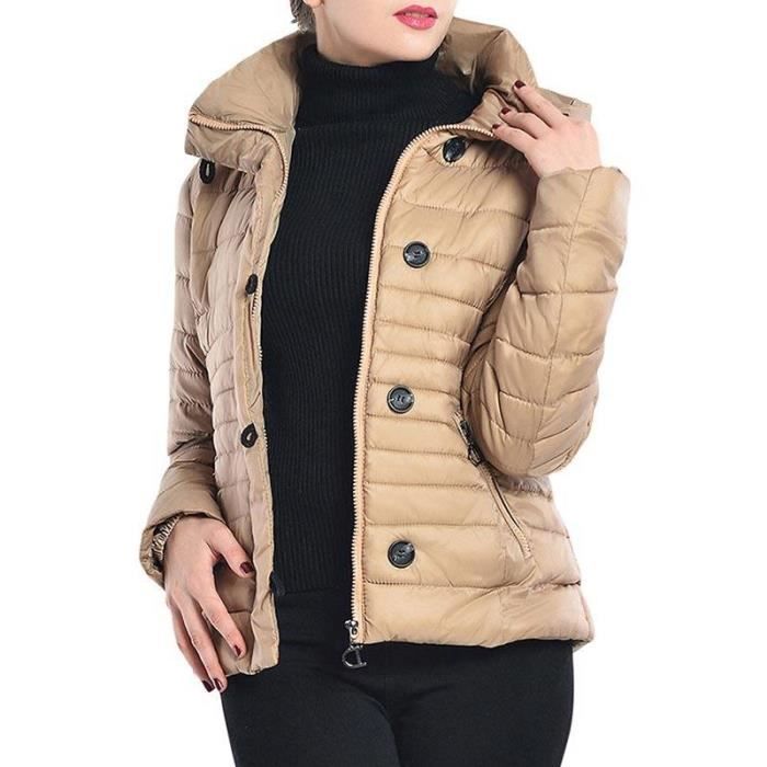 doudoune courte marron femme