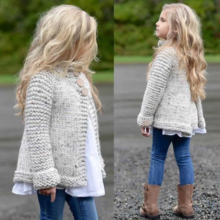 Tout Petit Enfant Bebe Layette Outfit Bouton Pull En Tricot Cardigan Manteau Tops Beige Cqqbg110 Beige Beige Cdiscount Pret A Porter