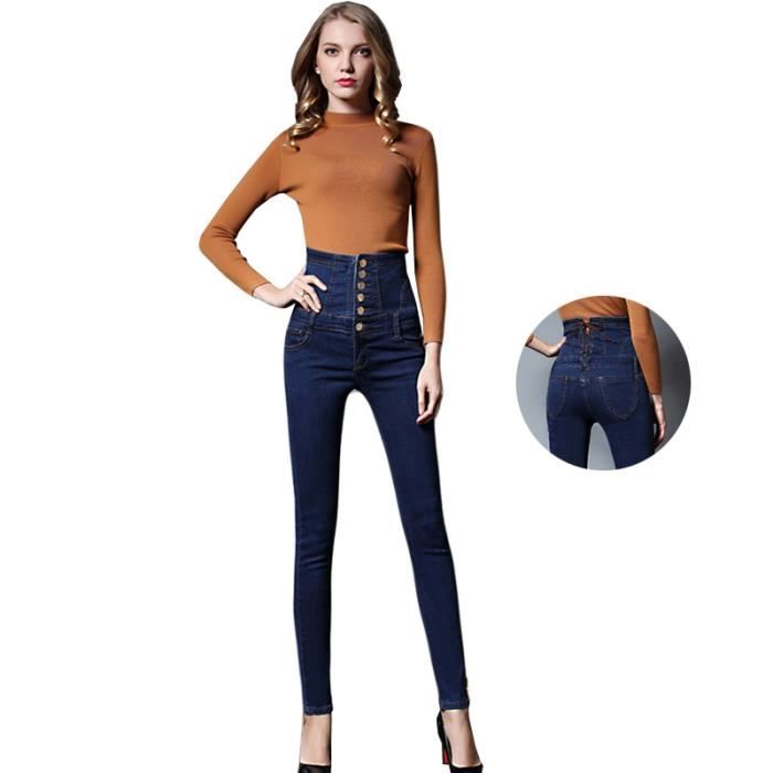 Jeans pantalon pour femme skinny en jeans slim fit fermeture éclair