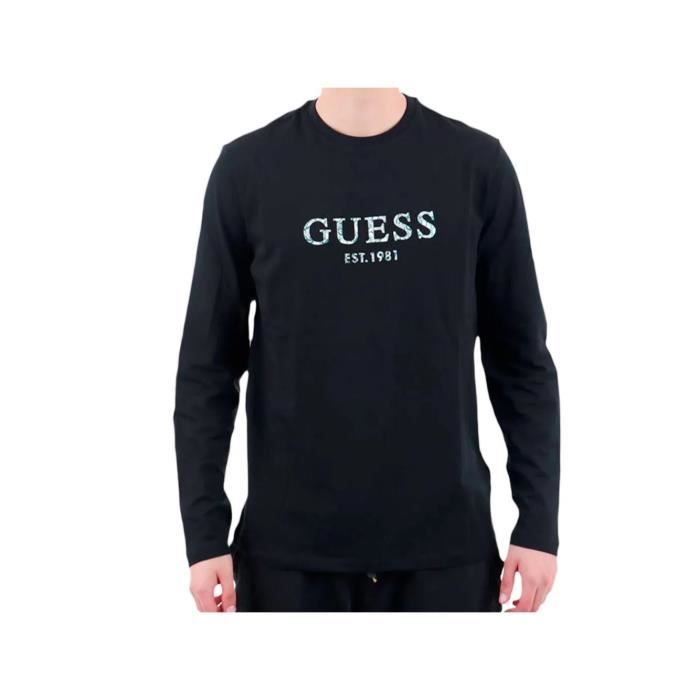 T shirt Guess Homme EST 1981 Noir Coton Noir Cdiscount Pret a Porter