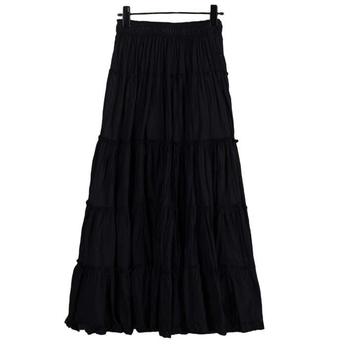 Jupe Longue Femme été En Coton - Style Bohème Taille élastique - Confortable Pour Plage, Vacances, Décontracté