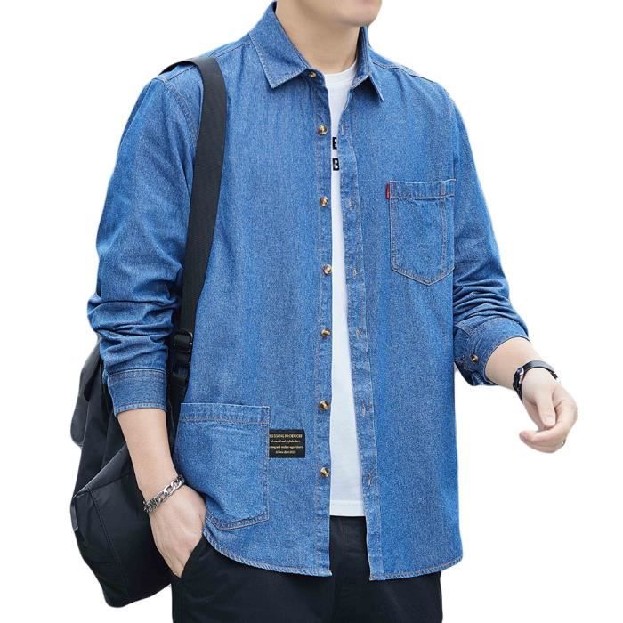 Cdiscount Chemise En Jean Bleu FoncÃ© Homme Chemise En Jean Homme