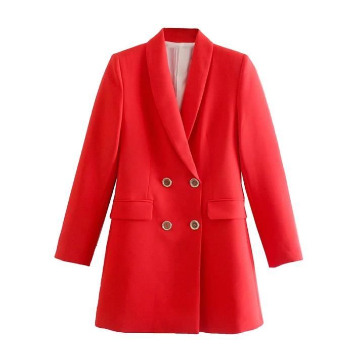 Veste longue rouge femme deals