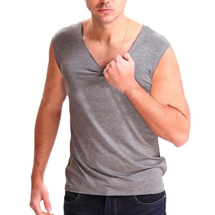 Homme Debardeurs Grande Taille Top Sans Manche Col V Debardeur Debardeurs Athlete Musculation Gris fonce Gris fonce Cdiscount Pret a Porter