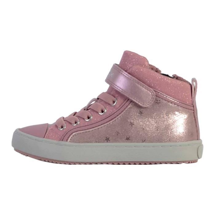 Geox Basket Montante Cuir Enfant Geox J Kalispera - Rose - Scratch - Confort Exceptionnel