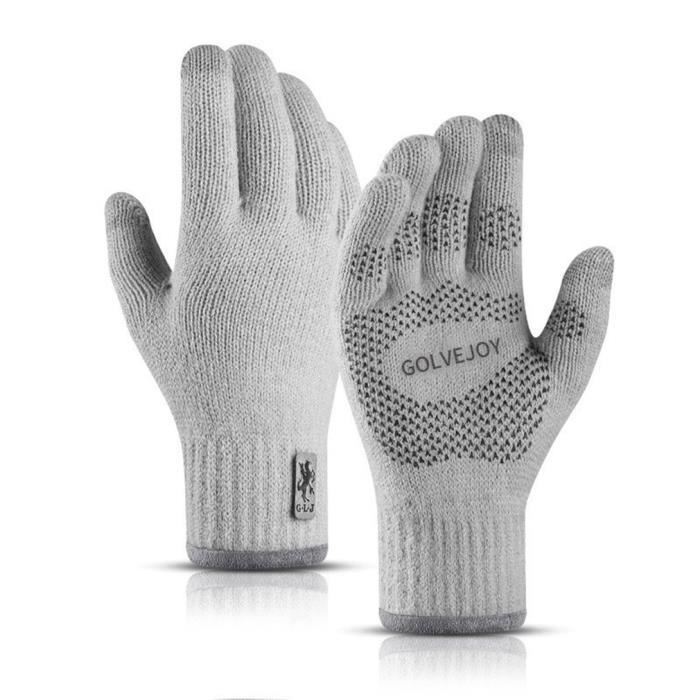 Gants D'Hiver Pour Femme Tactiles - Coupe-Vent Daim Synthétique Doublés Polaire - Kaki Taille Unique
